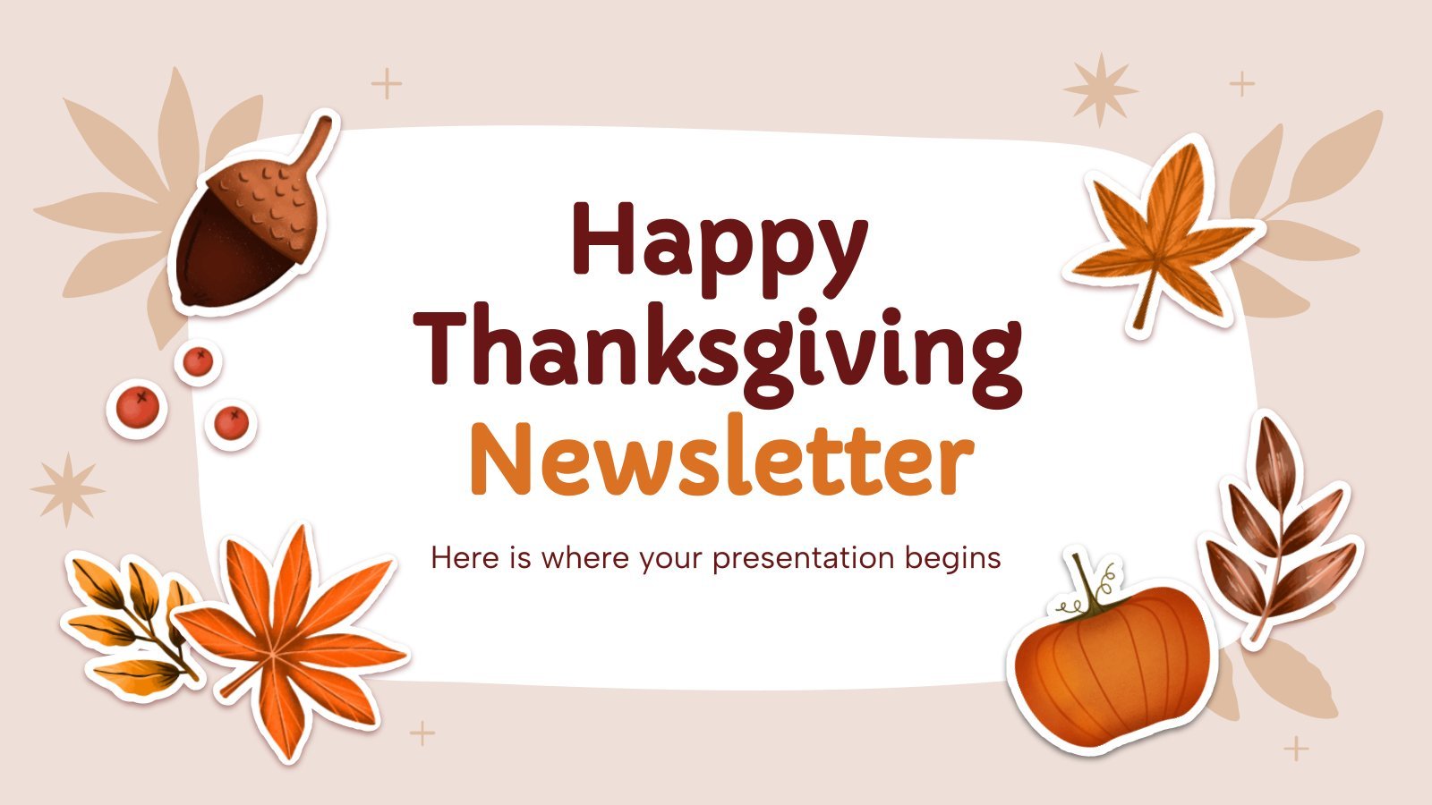 Happy Thanksgiving Newsletter presentation template 