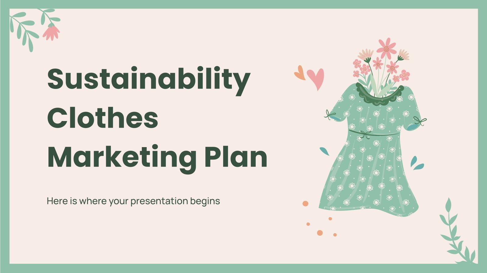 Sustainability Clothes Marketing Plan presentation template 