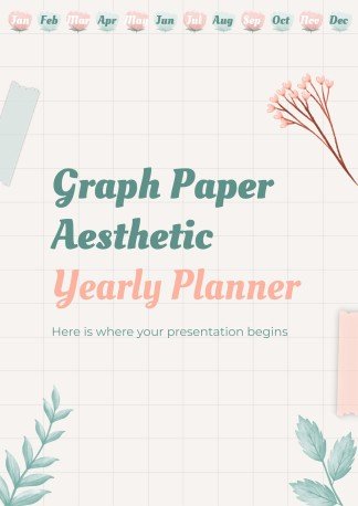 Graph Paper Aesthetic Yearly Planner presentation template 
