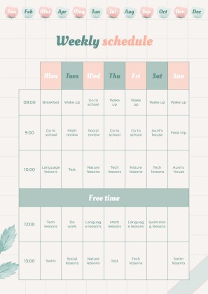 Graph Paper Aesthetic Yearly Planner presentation template 