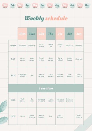 Graph Paper Aesthetic Yearly Planner presentation template 