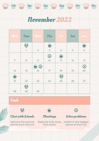 Graph Paper Aesthetic Yearly Planner presentation template 