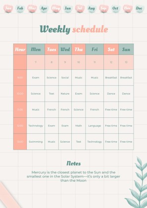 Graph Paper Aesthetic Yearly Planner presentation template 