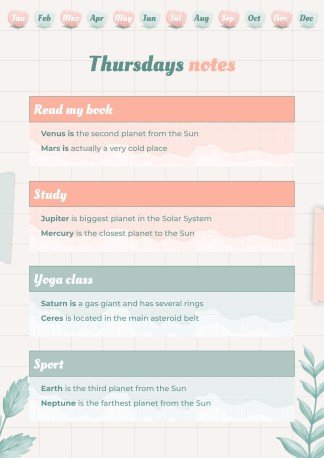 Graph Paper Aesthetic Yearly Planner presentation template 