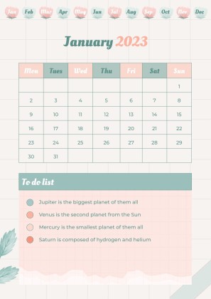 Graph Paper Aesthetic Yearly Planner presentation template 