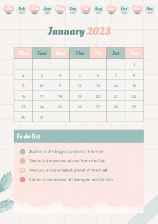Graph Paper Aesthetic Yearly Planner presentation template 