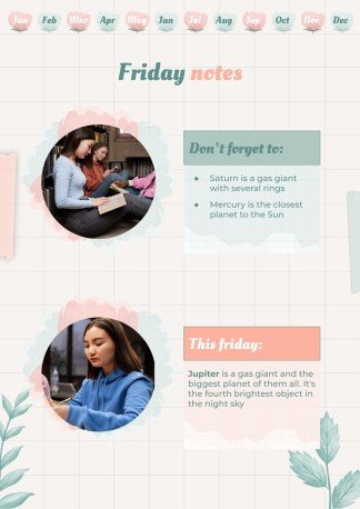 Graph Paper Aesthetic Yearly Planner presentation template 