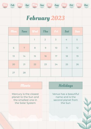 Graph Paper Aesthetic Yearly Planner presentation template 