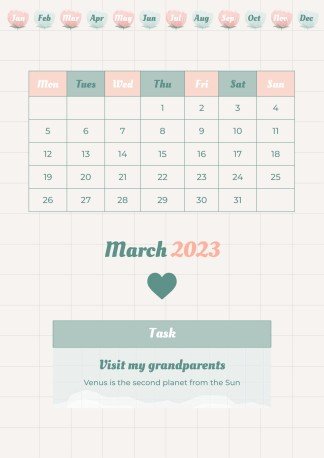 Graph Paper Aesthetic Yearly Planner presentation template 