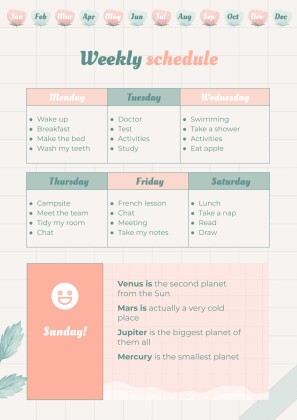 Graph Paper Aesthetic Yearly Planner presentation template 