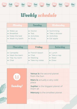 Graph Paper Aesthetic Yearly Planner presentation template 