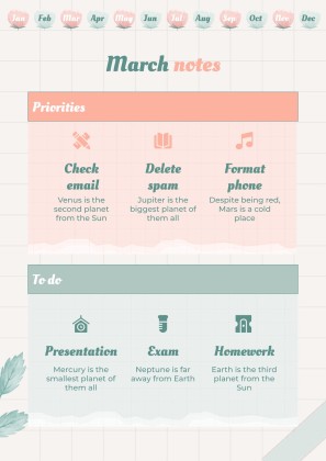 Graph Paper Aesthetic Yearly Planner presentation template 