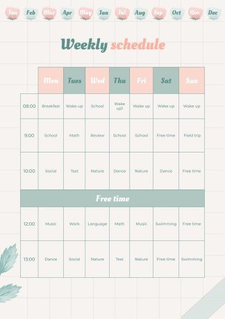 Graph Paper Aesthetic Yearly Planner presentation template 