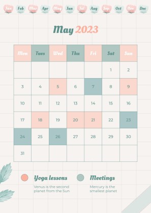 Graph Paper Aesthetic Yearly Planner presentation template 