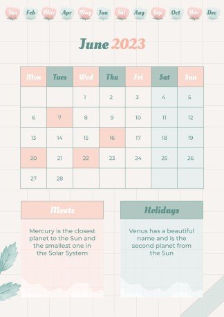 Graph Paper Aesthetic Yearly Planner presentation template 