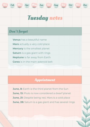 Graph Paper Aesthetic Yearly Planner presentation template 