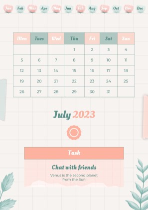 Graph Paper Aesthetic Yearly Planner presentation template 