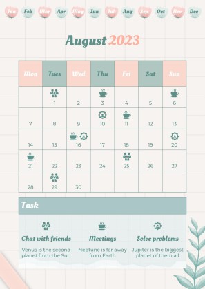 Graph Paper Aesthetic Yearly Planner presentation template 