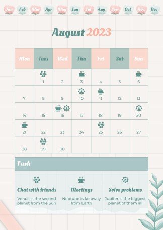 Graph Paper Aesthetic Yearly Planner presentation template 