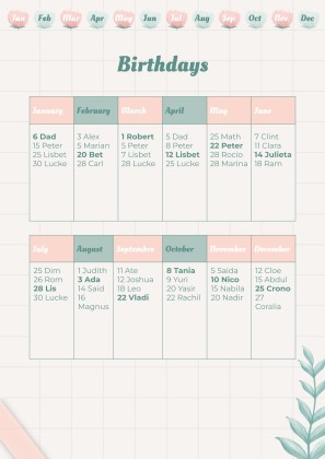 Graph Paper Aesthetic Yearly Planner presentation template 