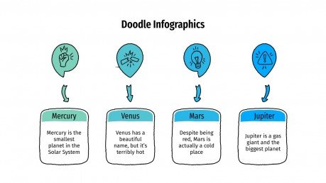 Plantilla de presentación Infografías con doodles