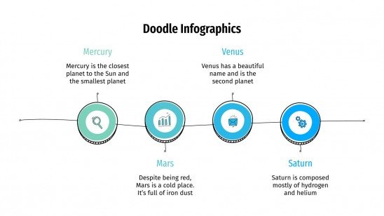 Plantilla de presentación Infografías con doodles