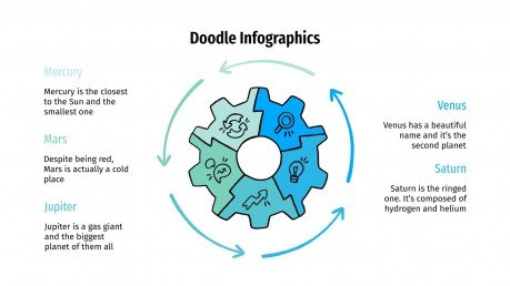 Plantilla de presentación Infografías con doodles