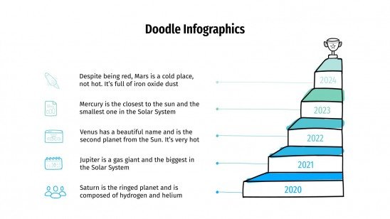 Plantilla de presentación Infografías con doodles