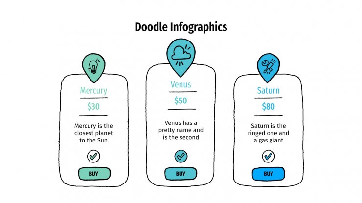 Plantilla de presentación Infografías con doodles
