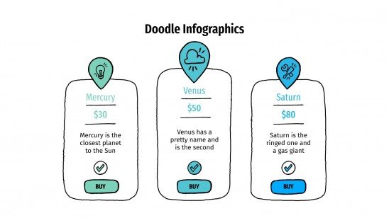 Plantilla de presentación Infografías con doodles
