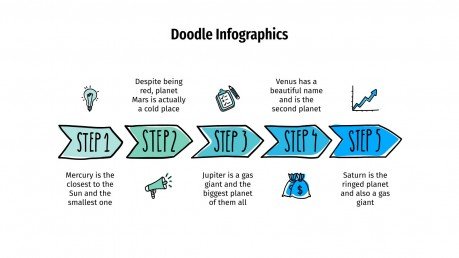 Plantilla de presentación Infografías con doodles
