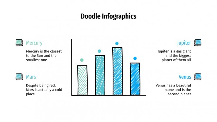 Plantilla de presentación Infografías con doodles