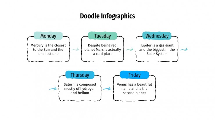 Plantilla de presentación Infografías con doodles