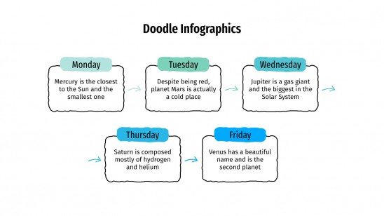 Plantilla de presentación Infografías con doodles