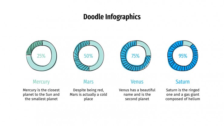 Plantilla de presentación Infografías con doodles