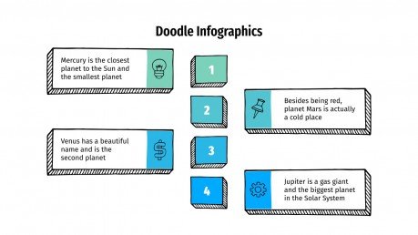 Plantilla de presentación Infografías con doodles