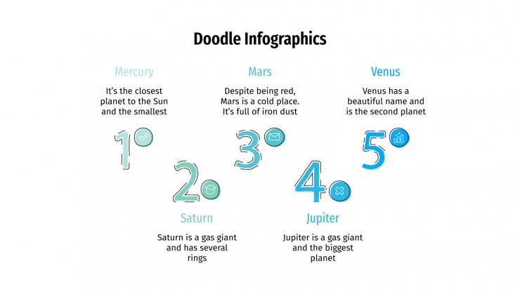 Plantilla de presentación Infografías con doodles