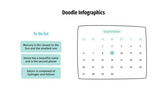 Plantilla de presentación Infografías con doodles