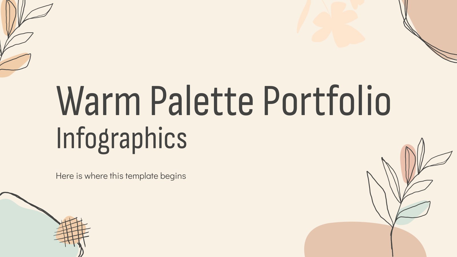 Modelo de apresentação Infográficos para portfólio com paleta de cores quentes