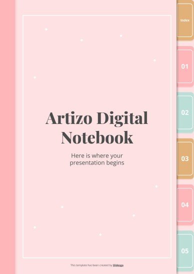 Artizo Digital Notebook presentation template 
