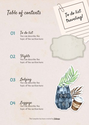 Modelo de apresentação Álbum de recortes cor creme: Planejamento de viagem à Coreia do Sul