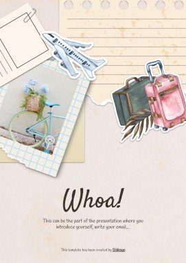 Modelo de apresentação Álbum de recortes cor creme: Planejamento de viagem à Coreia do Sul