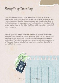 Modelo de apresentação Álbum de recortes cor creme: Planejamento de viagem à Coreia do Sul