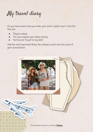 Modelo de apresentação Álbum de recortes cor creme: Planejamento de viagem à Coreia do Sul