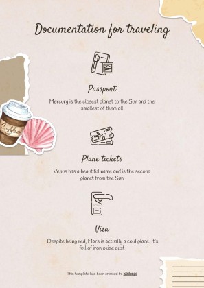 Modelo de apresentação Álbum de recortes cor creme: Planejamento de viagem à Coreia do Sul