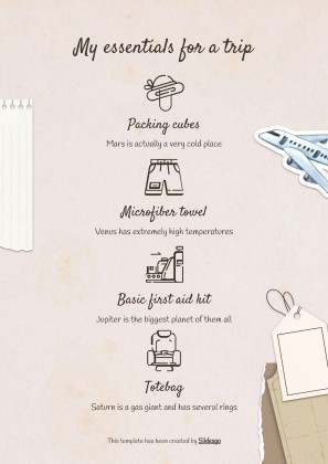 Modelo de apresentação Álbum de recortes cor creme: Planejamento de viagem à Coreia do Sul