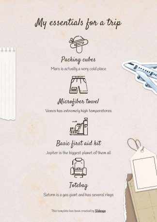 Modelo de apresentação Álbum de recortes cor creme: Planejamento de viagem à Coreia do Sul