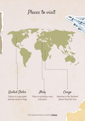 Modelo de apresentação Álbum de recortes cor creme: Planejamento de viagem à Coreia do Sul