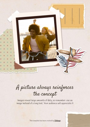 Modelo de apresentação Álbum de recortes cor creme: Planejamento de viagem à Coreia do Sul