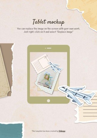 Modelo de apresentação Álbum de recortes cor creme: Planejamento de viagem à Coreia do Sul